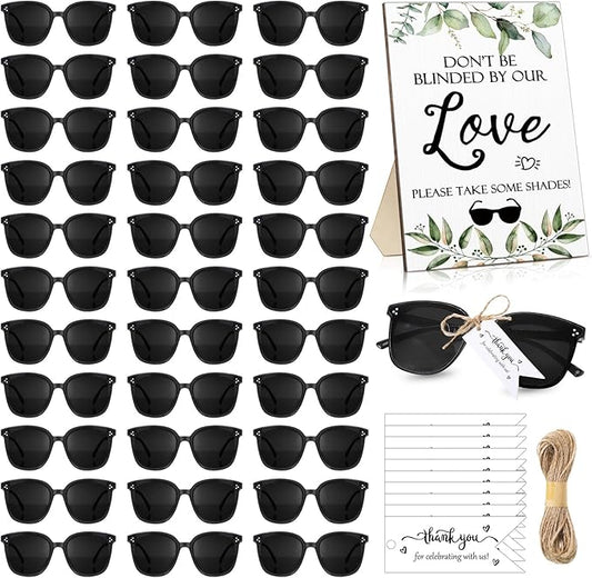 Kanayu Wedding Sunglasses for Guests Wedding Gifts Sign Married Decorations Sunglasses Black Glasses Bridal Party Favors