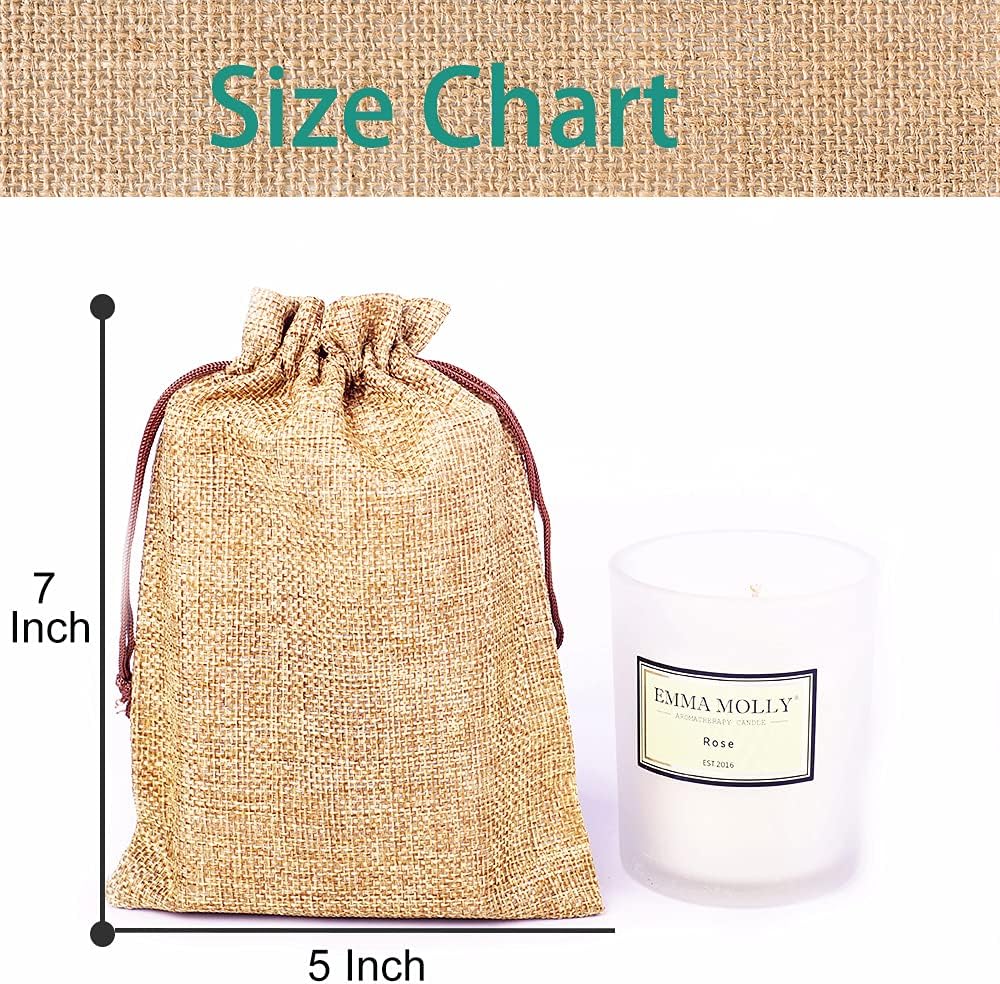 LYSXP 50PCS Burlap Bags with Drawstring，5x7 Inch Drawstring Gift Bag Jewelry Pouches for Wedding Party Favors, DIY Craft Christmas Presents