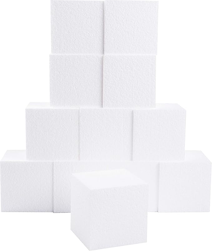 Silverlake 4x4x4 Craft Foam Cubes for Styrofoam Block Projects (12-Pack)