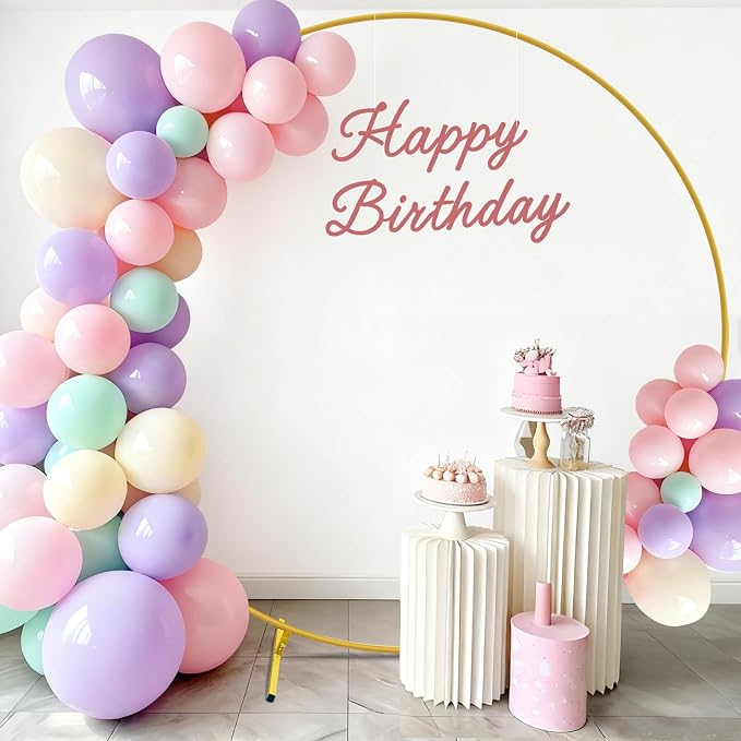 Balloon Arch Stand Metal Round Backdrop Stand Circle Balloon Arch Frame Wedding Arches 6.5FT for Ceremony Birthday Party Baby Shower Decoration