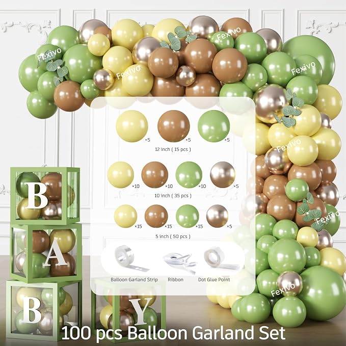 280pcs Classic Bear Baby Shower Decorations Complete Party Set, for 25 Guests, Vintage Bear Baby Shower Decorations, includes Balloon Arch, Backdrop, Tableware Set, for Pooh Bear Party