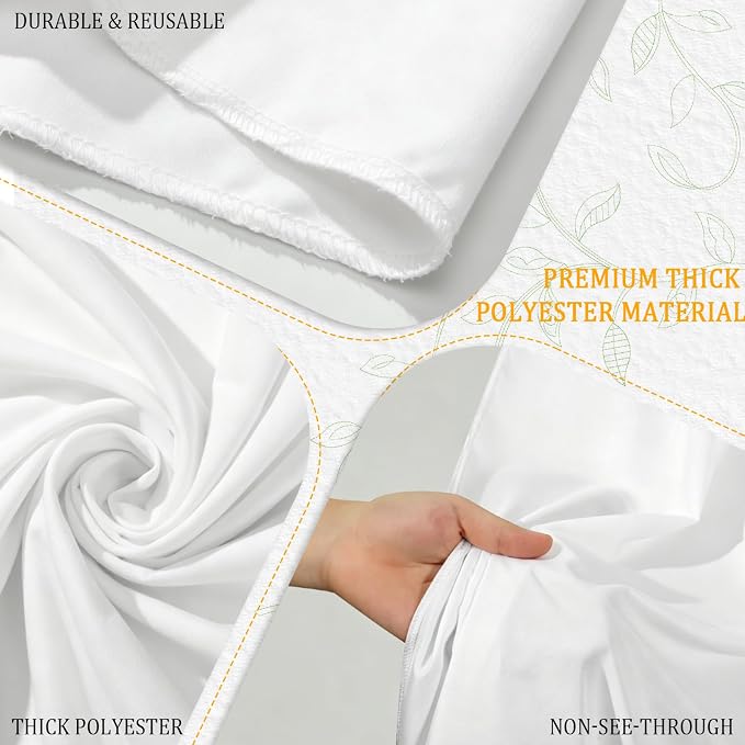 Gallety White Backdrop Curtain for Wedding, Polyester Photography Backdrops Curtains - 20FT x 10FT Fabric Backdrop with Rod Pockets for Celebration,Birthday, Home Parites,Graduation Decorations
