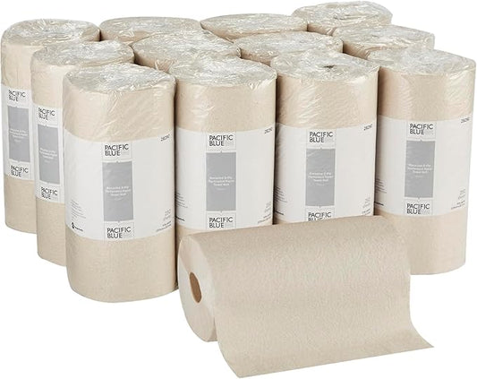 Georgia-Pacific Pacific Blue Basic 2-Ply Recycled Perforated Paper Roll Towel (Previously Branded Envision) By GP PRO (Georgia-Pacific), Brown, 28290, 250 Sheets Per Roll, 12 Rolls Per Case