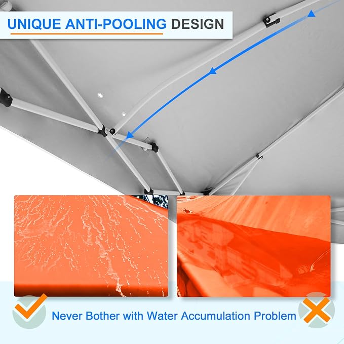 EAGLE PEAK Commercial Canopy 12x12 Pop Up Canopy Tent with 1 Sidewall, Easy Setup Heavy Duty Instant Event Shelter for Vendors & Markets, Outdoor Sun Shade, Orange