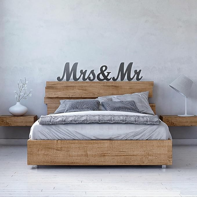 Mr & Mrs Sign for Wedding Table Decor,Large Acrylic Mr and Miss Sign,Photo Props, Freestanding Wedding Centerpiece Table Letters Wedding Decorations for Anniversary,Engagement,Party (Translucent Gray, 0.78'')