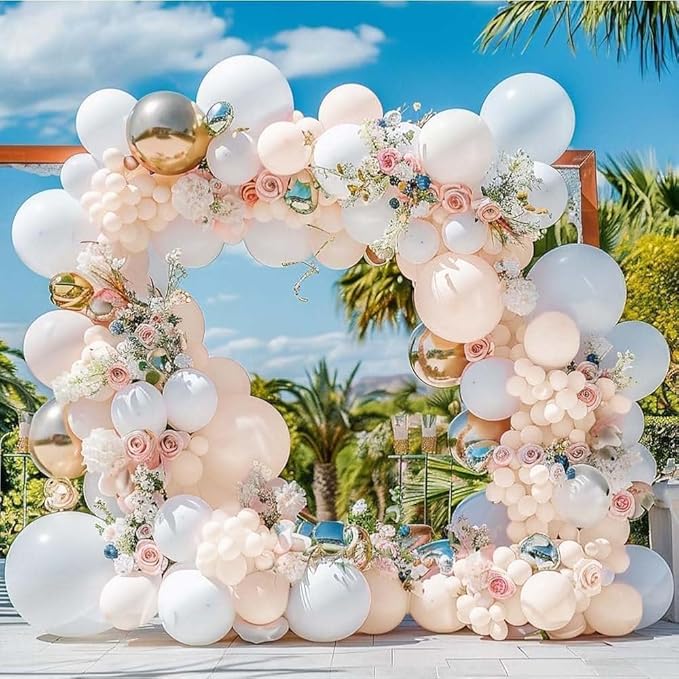 Double Stuffed Blush Balloons Different Sizes 18In 12In 5In Nude Balloon Garland Kit Pastel Cream Peach Latex Balloon Arch For Birthday Wedding Baby Bridal Shower Gender Reveal Bachelorette Supply
