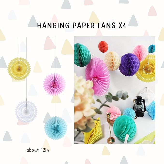 20Pcs Multi-Color Paper Honeycomb Decoration Kit for Candy Bar Birthday Party Decor Pastel Colour Baby Bridal Shower Wedding Party Supplies Rainbow Home Club Bar Decoration Spring Easter Party (Candy)