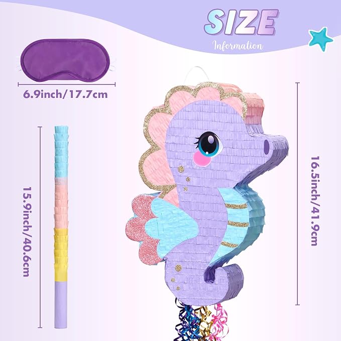 WERNNSAI Seahorse Piñata - Ocean Birthday Decoration Ocean Animal Piñata