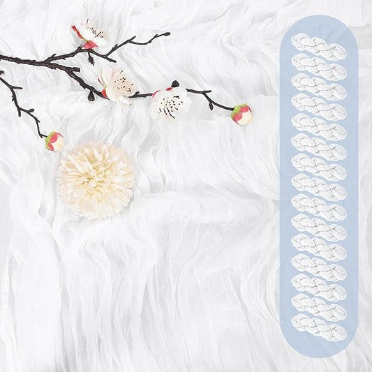 15 Pack White Cheesecloth Table Runner 17 x 108 Inch Fall Thanksgiving Boho Rustic Farmhouse Gauze Cheese Cloth Runner for Wedding Party Baby Shower Home Decor Holiday Decorations