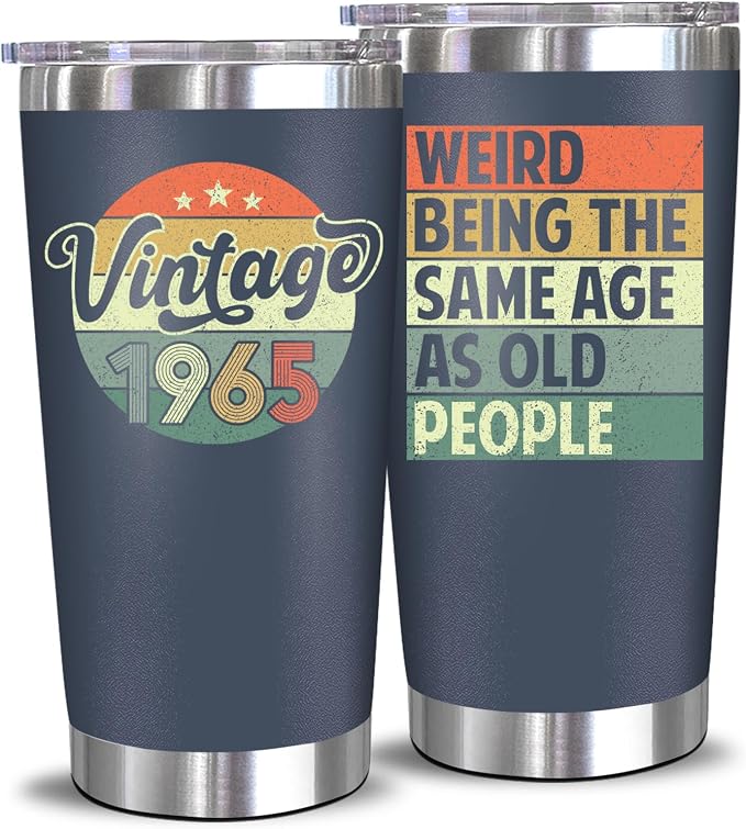 NewEleven 60th Birthday Gift For Men Women - 1966 60th Birthday Decorations For Him Her - Turning 60 Year Old Gifts For Man, Woman, Mom, Dad, Wife, Husband - 20 Oz Tumbler