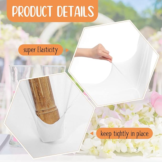 Moukeren 20 Pcs Wedding Chair Covers Spandex Folding Chair Covers Stretch Universal Polyester Fitted Seat Slipcovers for Wedding, Banquet, Celebration, Holidays, Dining Room, Living Room (White)