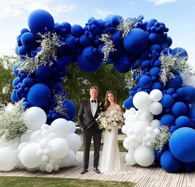 Royal Blue Latex Balloons Different Sizes Double Stuffed Dark Navy Blue Balloon Garland Arch Kit for Graduation Birthday Baby Shower Wedding Independence Memorial Day Party Decorations