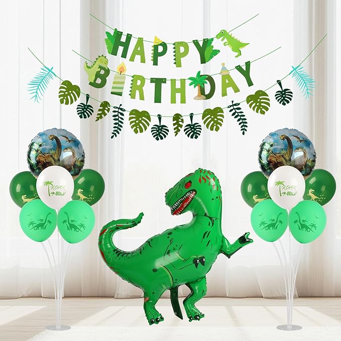 Dinosaur Birthday Decorations, Dinosaur Theme Party Decorations Include Table Centerpieces 2 Sets, Dino saur Balloons, Happy Birthday Banner, for Boys Dinosaur Decorations, Jungle Theme Party Decor
