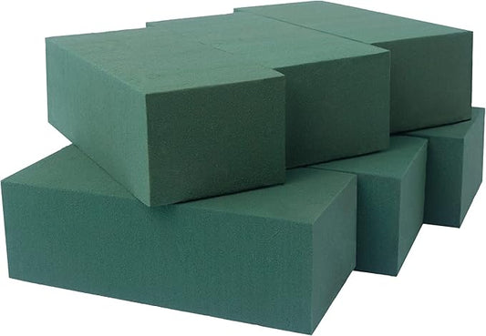 FLOFARE Pack of 6, Dry and Wet Floral Foam Blocks for Fresh and Artificial Flowers, Each (7.8” L x 3.5” W x 2.4” H), for Wedding, Birthdays, Home, Office, and Garden Decorations