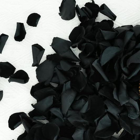200Pcs Dried Real Black Rose Petals, Preserved Flower Petals 1.75oz for Gifts Wedding Party Decor, Flower Girl, Dinner Table Centerpieces, Bridal Shower, Witch Decor,Confetti