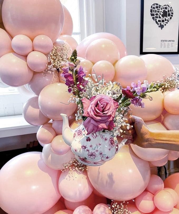 Double Stuffed Pink Balloon Garland Arch Kit Pastel Light Pink Balloons Different Sizes 18/12/5 Inch for Baby Shower Birthday Bridal Wedding Valentine Party