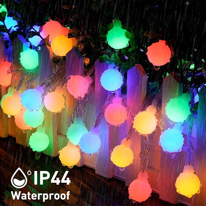 JMEXSUSS Globe String Lights Indoor, Color Changing Christmas Lights Plug in, Warm White & Multicolor String Light with Remote for Bedroom Room Tree Party Christmas Decor