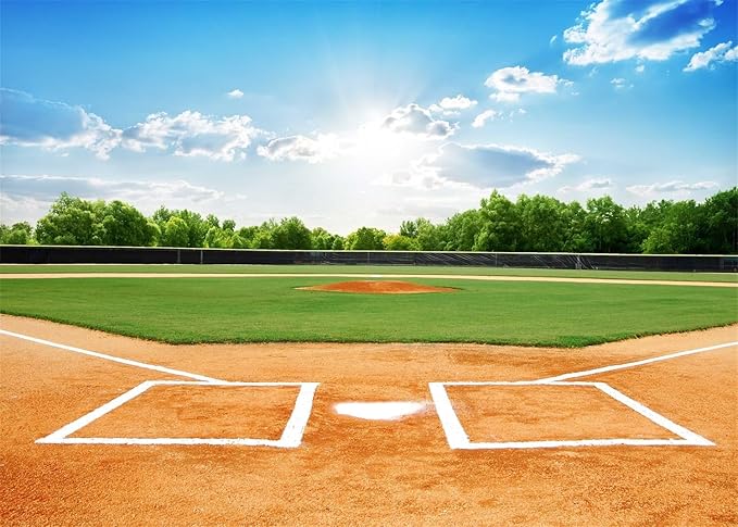 5x4ft Baseball Backdrop Baseball Field Stadium Photography Backgrounds for Sports Birthday Baby Shower Party Decor Baseball Theme Boys Students Adults Portrait Photo Booth Props