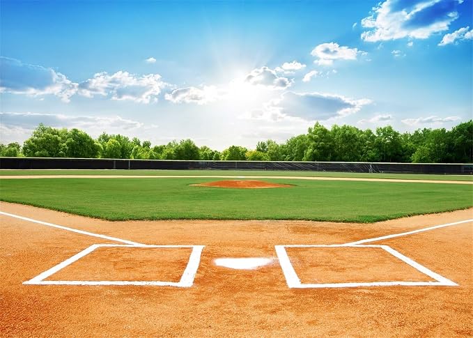 5x3ft Baseball Backdrop Baseball Field Stadium Photography Backgrounds for Sports Birthday Baby Shower Party Decor Baseball Theme Boys Students Adults Portrait Photo Booth Props