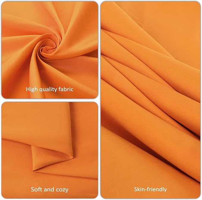 8 Pack Orange Round Tablecloth 120 Inch Round Table Cloth, Wrinkle Resistant and Washable Polyester Fabric Table Cloth Round Cover for Dining Wedding Banquet Party