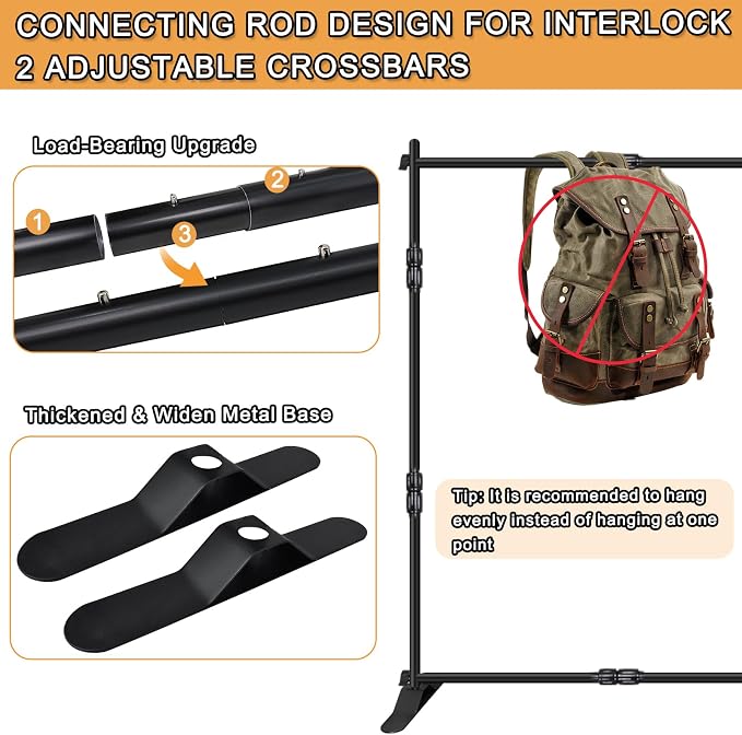 Backdrop Banner Stand, 10x8FT Heavy Duty Adjustable Step and Repeat Stand