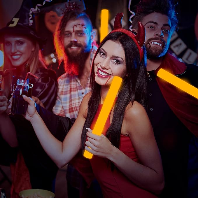 Glow Foam Wand, 36 Pcs Orange Giant Light Up Sticks 3 Modes LED Flashing Baton Wands Party Supplies for Raves,Concert,Birthday,Christmas, Halloween,Sporting Events