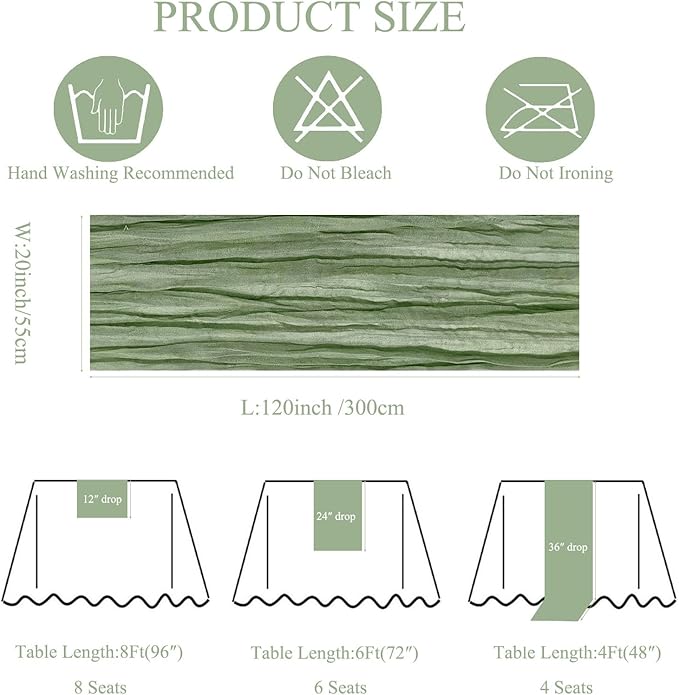 20Pack Sage Green Cheese Cloth Table Runner 10Ft Cheesecloth Table Runner Boho Gauze Table Runners Sage Green Wedding Decor for Party Bridal Shower Thanksgiving Christmas