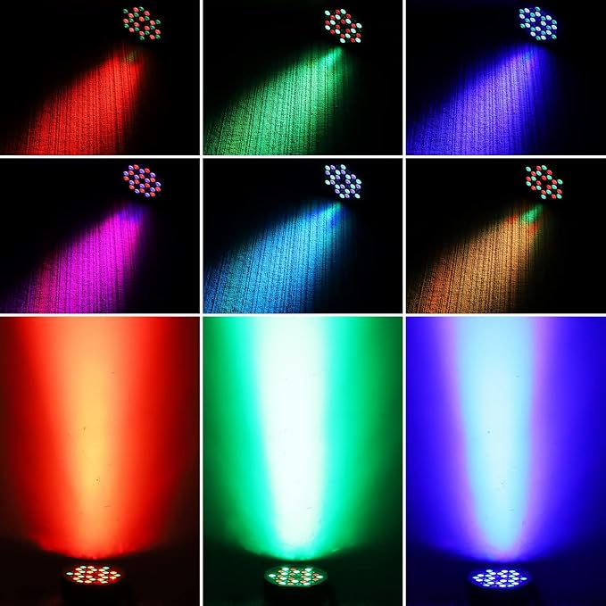 Rechargeable Stage Par Lights U`King RGB 36 LED Uplights Battery Powered with RGB 36W DJ Uplights Sound Activated Remote Control for Wedding DJ Disco Events Halloween Church Live Party- 8 Pack