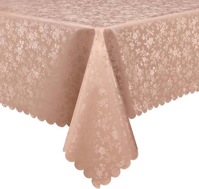 Smiry Rectangle Table Cloth, Waterproof Heavy Duty Vinyl Tablecloths, Wipeable Washable Table Cover for Kitchen and Dining Room (Tan, 54" X 78")