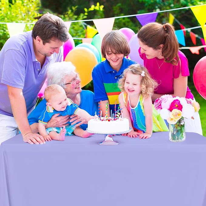 6 Pack Tablecloth 60 x 102 inch Polyester Table Cloth for 6 Foot Rectangle Tables,Stain and Wrinkle Resistant Washable Fabric Table Covers Polyester Lavender Table Clothes for Wedding,Party,Banquet