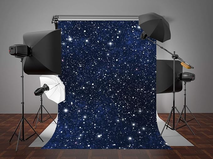 6x9ft Star Filled Night Sky Backdrop Twinkle Star Universe Space Theme Birthday Party Banner Baby Shower Wedding Video Photography Background Photo Studio Props Supplies PGT621B