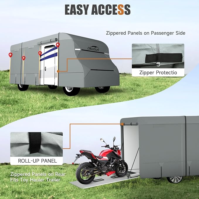 Class C RV Cover 20' ~ 23' – Upgraded Heavy-Duty 7-Layer Top Class C Motorhome Cover, Windproof & Breathable Toy Hauler Travel Trailer Camper Covers