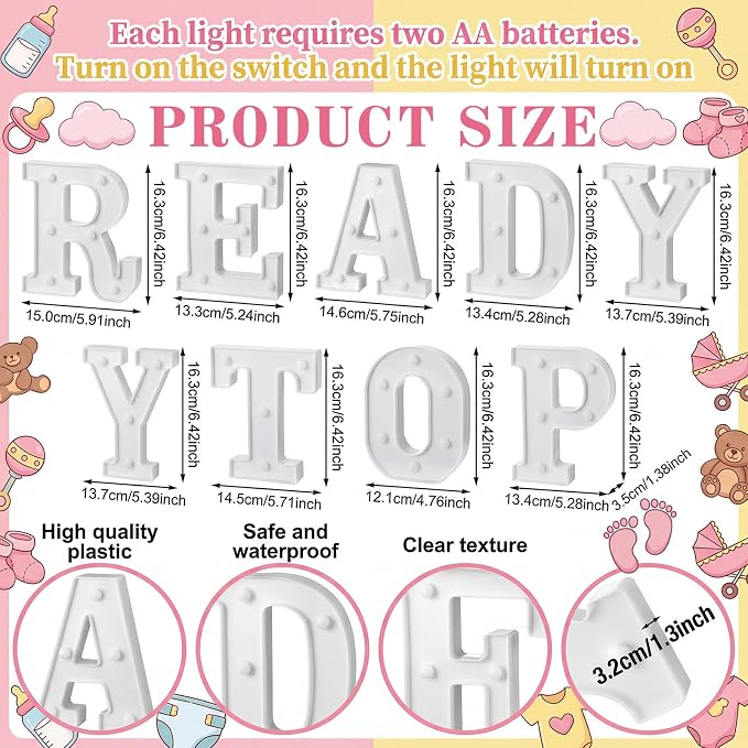 10 Pcs Ready to Pop Baby Shower Decorations Lights up Sign Red Coquette Soda Theme LED Lights Sign for Baby Shower Gender Reveal Birthday Party Decor