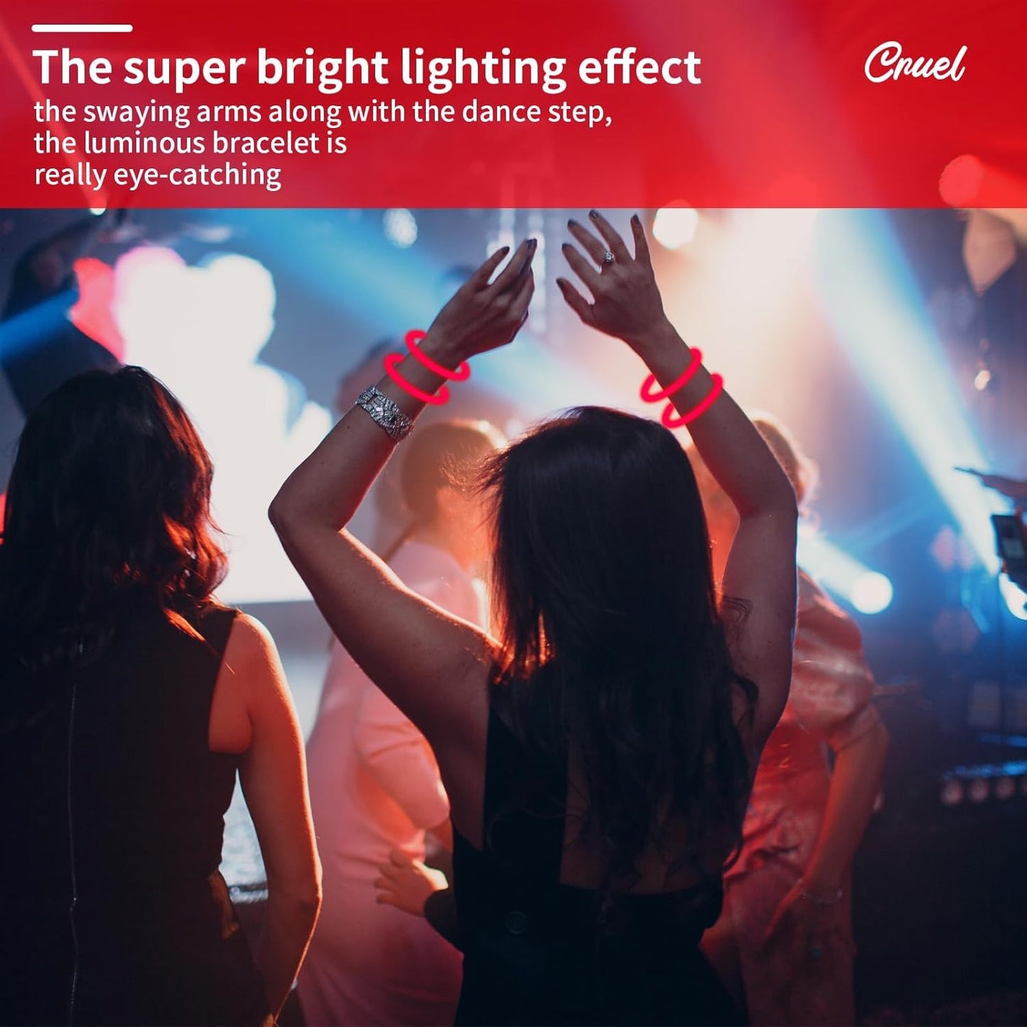 100 Pack 8” Red Glow Sticks Bulk with 100 Connectors Neon Glow In The Dark Party favors Supplies for Holiday Birthday Party Decoration (Red)