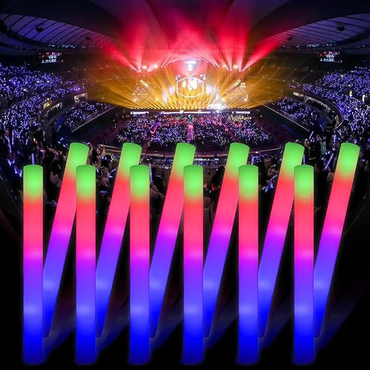 58pcs Foam Glow Sticks,Wedding Party Glow Sticks,Party Favors Supplies Flashing Glow Party Supplies Light Up Baton Wands, Raves, Birthday,Christmas,Bulk Led Foam Sticks