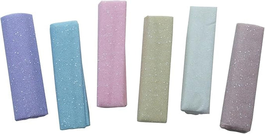 6 Colors Glitter Tulle 20 Inch by 4.5 Yards Sparkle Fabric Ribbon for Christmas Gift Wrapping DIY Tutu Skirt Sewing Bow Wedding Decorations Craft Supplies（Pink）