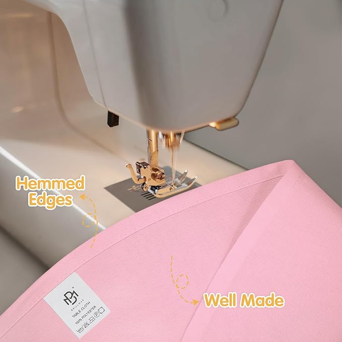 BRILLMAX 6 Pack Pink Round Tablecloths 120 Inch for 60” Tables - 150 GSM Polyester Fabric, Floor Length Drop, Water, Stain & Wrinkle Resistant Cloth Cover for Wedding Reception Banquet Dining
