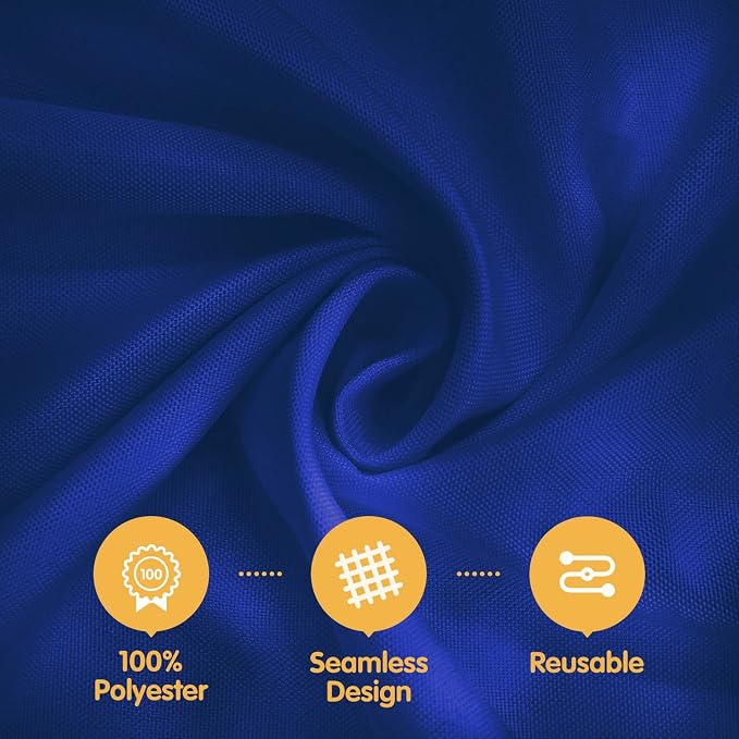 BRILLMAX 6 Pack Navy Blue Tablecloths 60 x 126 Inch for 8ft Rectangle Tables - 150 GSM Polyester Fabric, 15" Standard Drop, Water, Stain & Wrinkle Resistant Cloth Cover for Wedding Dining Buffet