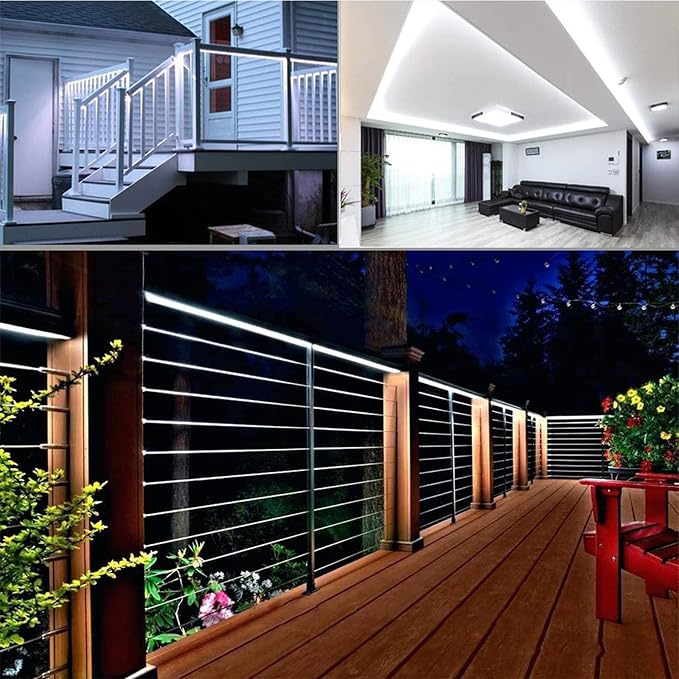 200ft LED Rope Lights Outdoor, 1440 LED Flexible Tube Lights with 8 Modes, Waterproof LED Rope Lighting for Outside, Garden, Patio, Bedroom, Party, Pool, Fences, Indoor Outdoor Decoration (White)