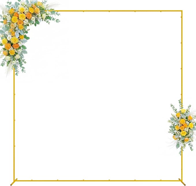 Wokceer Wedding Arch Backdrop Stand Square 8 x 8 FT Wedding Arches for Ceremony Metal Balloon Arch Frame for Wedding Birthday Party Garden Arbor Anniversary Event Decor
