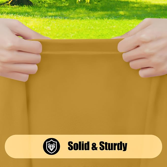Smiry 4 Pack Rectangle Picnic Table Cloth, Waterproof Elastic Fitted Tablecloths, Washable Polyester Rectangular Patio Table Cover for Camping, Indoor and Outdoor (Camel, 30"x72")