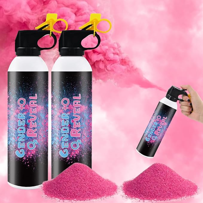 Gender Reveal Fire Extinguisher Pink or Blue 2Pack Gender Extinguisher Gender Reveal Smoke Powder for Boy or Girl Baby Gender Reveal Ideas Biodegradable Color Powder Smoke for Gender Reveal