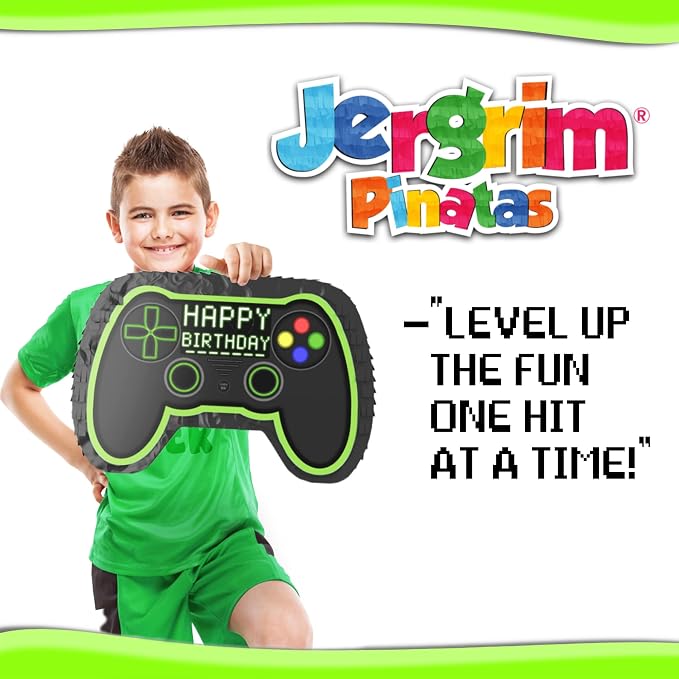 Video Gaming Pinata Controller Set, Great for Gamer Birthday Decorations, Pinatas, Birthday for Boys, Level Up Party Supplies, fits Pinata Stuffers