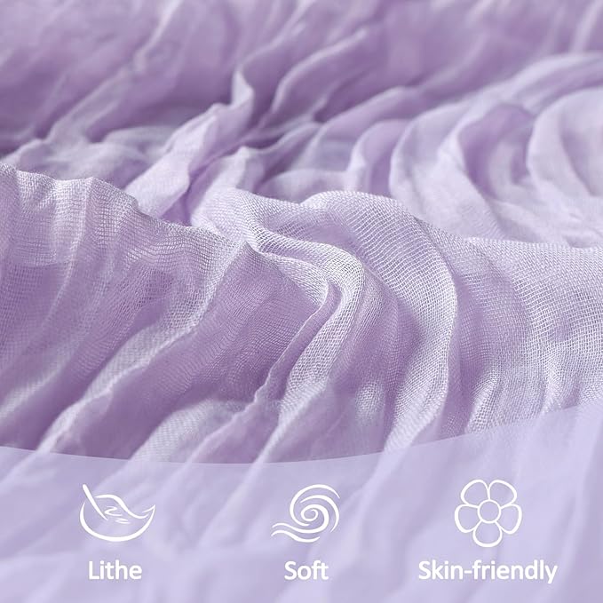 12 Pack Lilac Purple Cheesecloth Table Runner 10Ft Spring Lavender Gauze Cheese Cloth Table Runner 35x120 Inch Boho Sheer Rustic Fabric for Party Decor Baby Shower Wedding Decorations