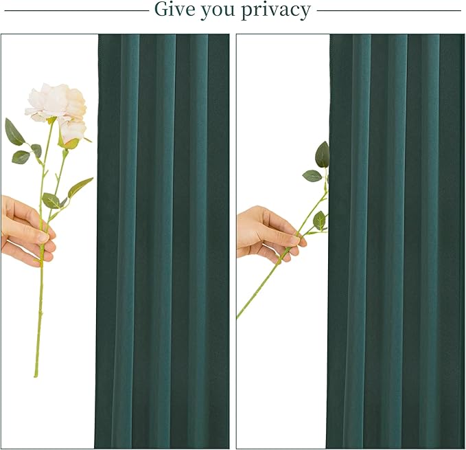 10x10 Hunter Green Backdrop Curtain for Parties Wrinkle Free Dark Green Photo Curtains Backdrop Drapes Fabric Decoration for Baby Shower Birthday Party Photography 5ft x 10ft,2 Panels