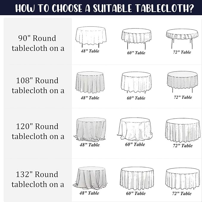 Fivenl 8 Pack Premium Round Tablecloth 90 Inch Round Table Covers Washable Polyester Fabric Round Table Clothes for Wedding Party Reception Banquet Buffet Restaurant (Navy Blue, 90 Inch)
