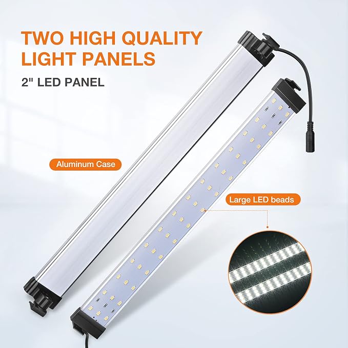 Yesker Photo Light Box, 20x20x20 inch Portable Lighting Tent Kit Brightness Adjustable Studio Photography Booth with 98 Large LED Lights CRI95+ with 4 Background for Large Items Shooting