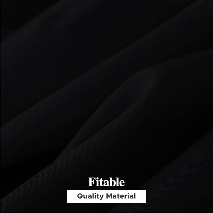 Fitable 6 Pack Black Rectangle Table Clothes - 70 x 120 Inch - Wrinkle and Stain Resistant Fabric Tablecloths, Washable Polyester Table Covers for Wedding, Party, Banquet, Formal Events