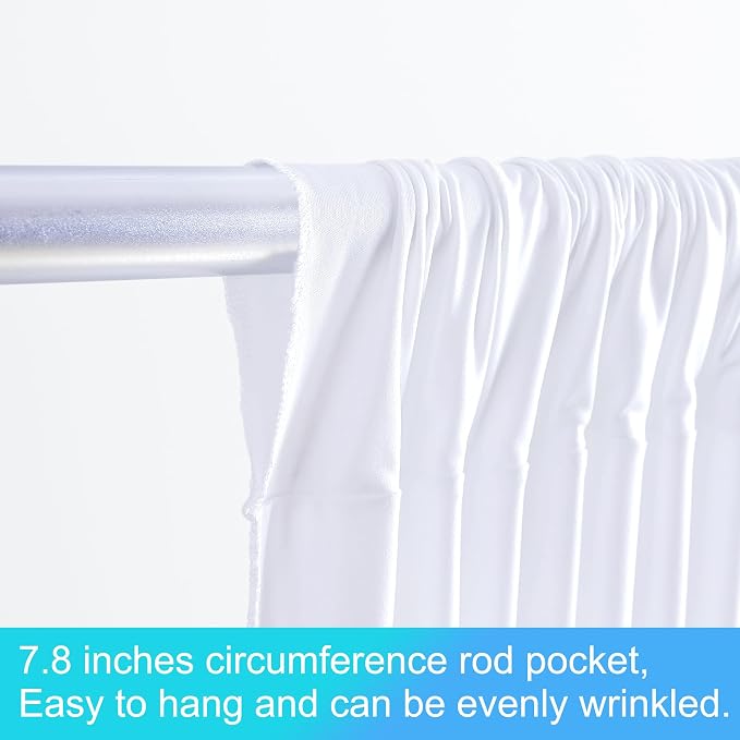 6 Panels White Backdrop Curtains for Wedding Party Wrinkle Free Backdrops Curtain Drapes Fabric Decorations Photo Back Drop Cloth for Baby Shower Photography Stage Reception 30ft(W) x 12ft(H)
