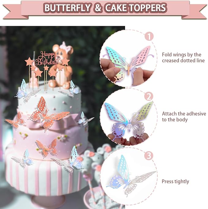 Guudmua 295 Pcs Black And Rose Gold Birthday Decorations, Birthday Decorations for Women or Girl Kit- Disposable Dinnerware Set with 25 Guest, Balloons, Sash, Tiara, Banner, Paper Pom Poms